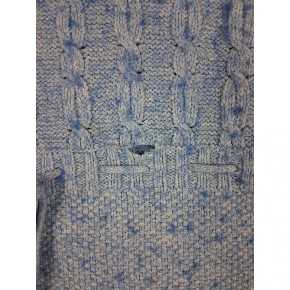 Hanna Andersson Girls Dress Youth 10 Blue‎ Knit Wool Blend V Neck Pullover